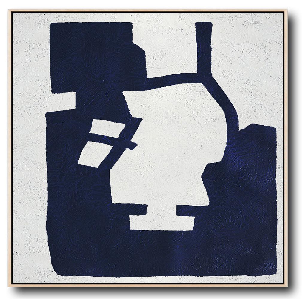 Navy Blue Minimalist Painting #NV132A - Click Image to Close